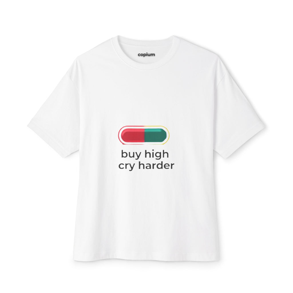 Buy High Cry Harder - biała koszulka przód (flat)
